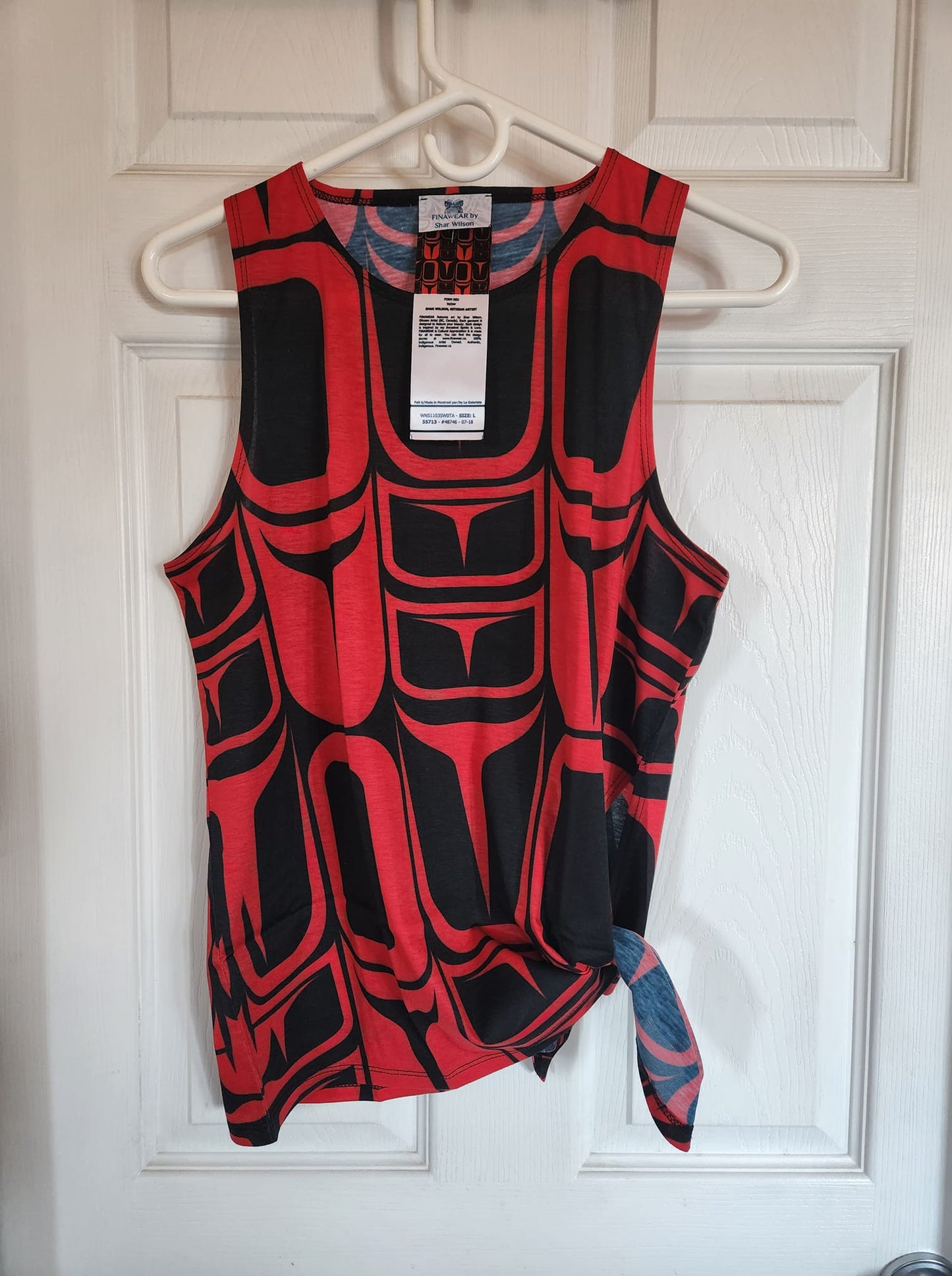 Form Red Tank Top with Knotted side slit