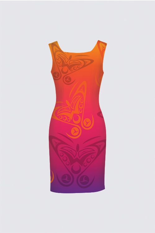 Butterflies (Sunrise) Aunty Dress