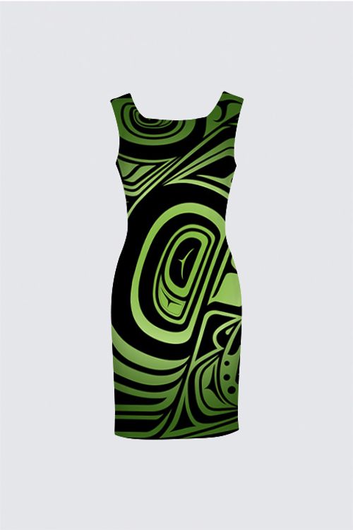 Knowing Skeena Green Aunty Dress