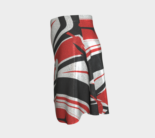 Raven Abstract Flare Skirt