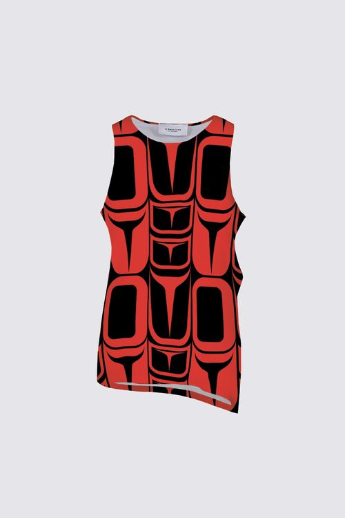 Form Red Tank Top with Knotted side slit