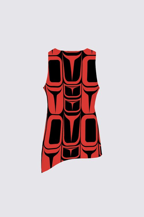 Form Red Tank Top with Knotted side slit