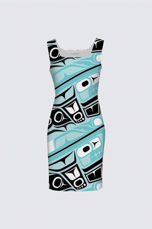 Killerwhale Teal Aunty Dress 03B