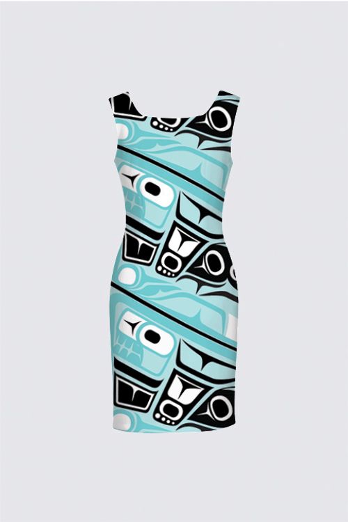 Killerwhale Teal Aunty Dress 03B