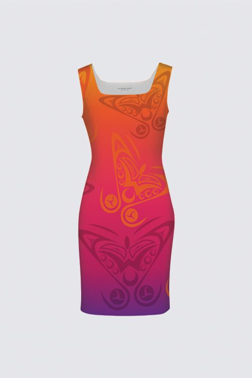 Butterflies (Sunrise) Aunty Dress