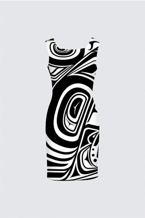 Knowing Black & White Aunty Dress