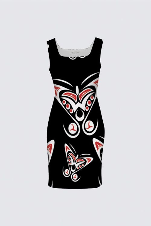 Butterfly (BnW) Aunty Dress