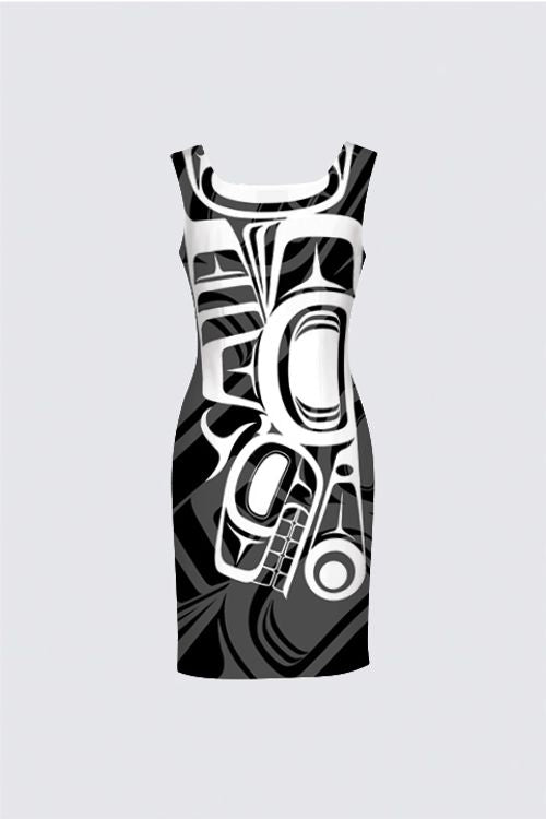 Diving Killerwhale (BnW) Aunty Dress