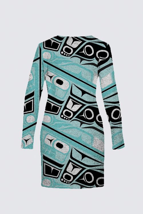 Killerwhale Teal Pattern Shar Dress 03A