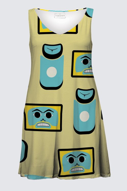 Chilkat Yellow Plus Size Maddy Dress 07A