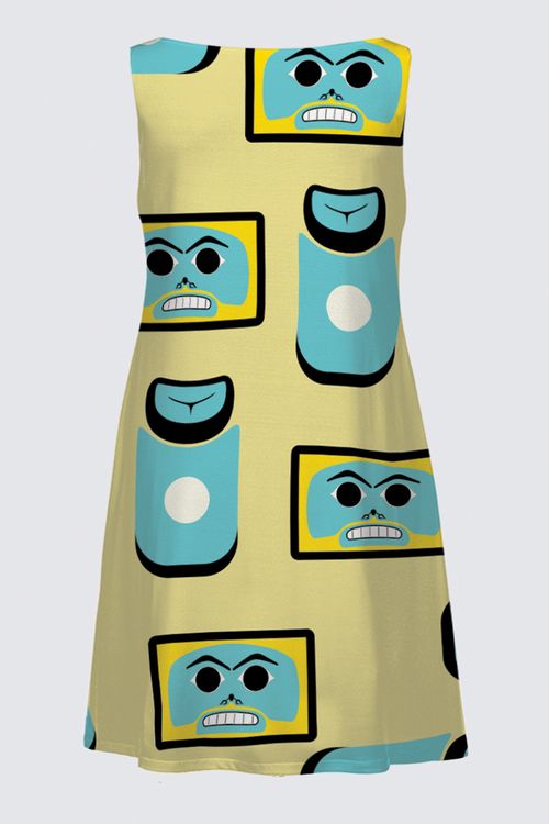 Chilkat Yellow Plus Size Maddy Dress 07A
