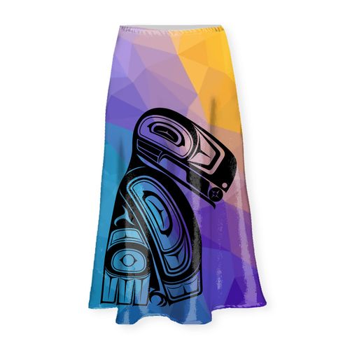 Raven (Geo) Long Satin Skirt