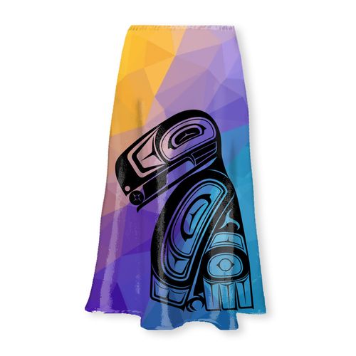 Raven (Geo) Long Satin Skirt