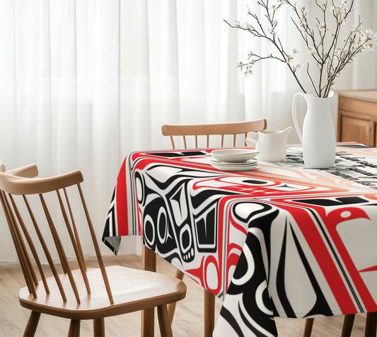 Gitxsan Gratitude Table Cloth BWR 60x60