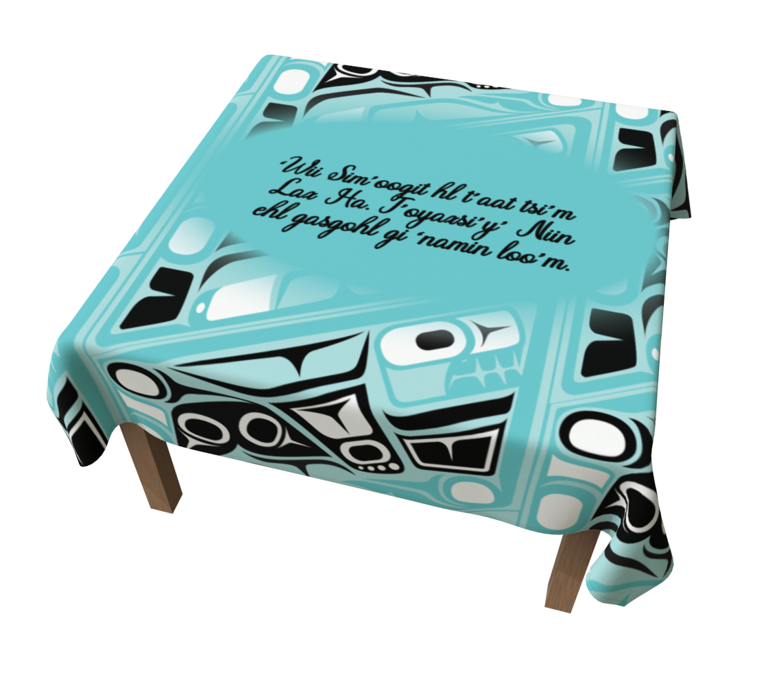 Gitxsan Gratitude Table Cloth 60x60