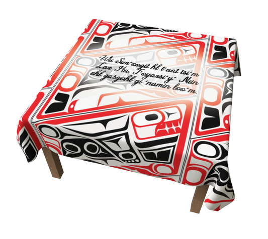 Gitxsan Gratitude Table Cloth BWR 60x60