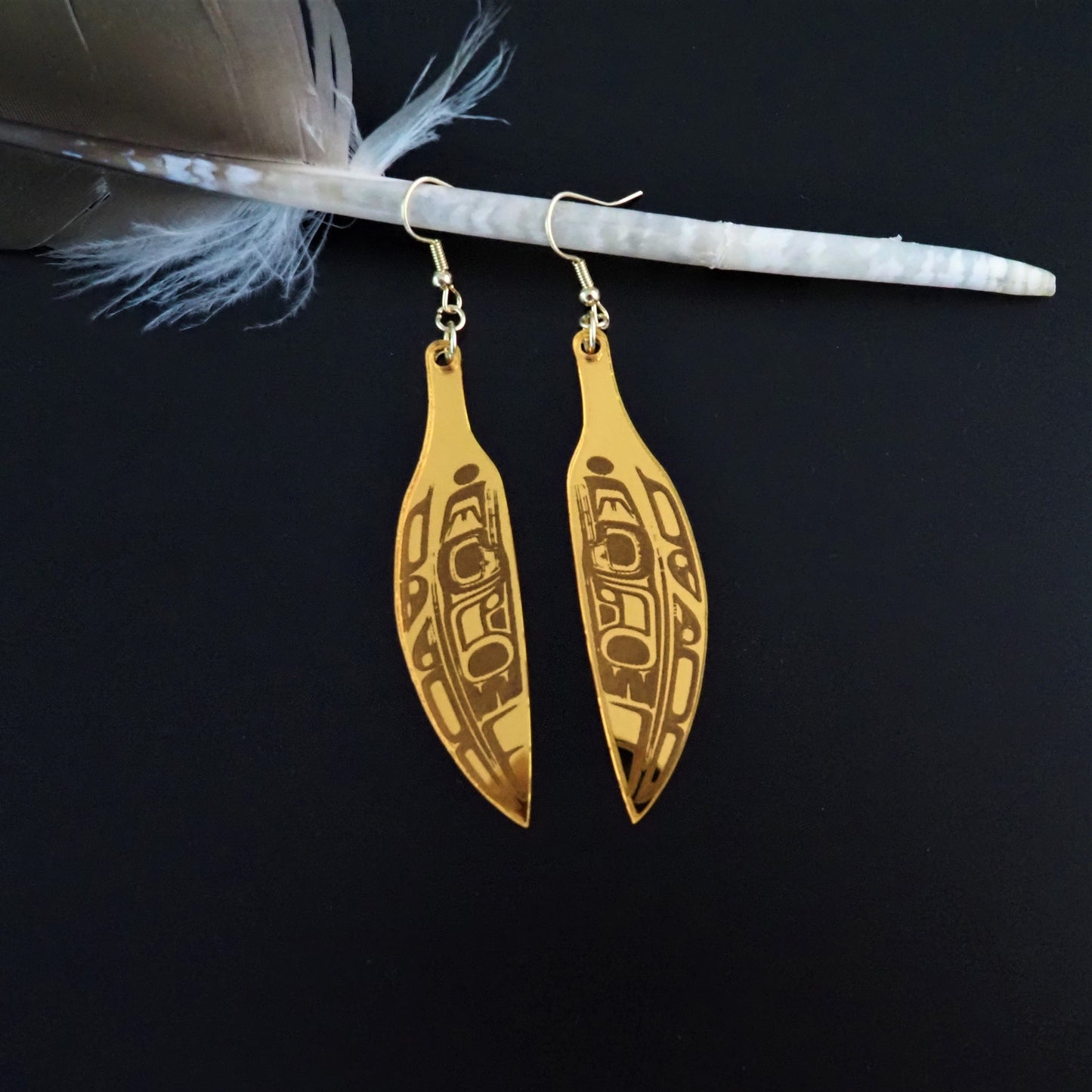 Feather in Gold Mirror