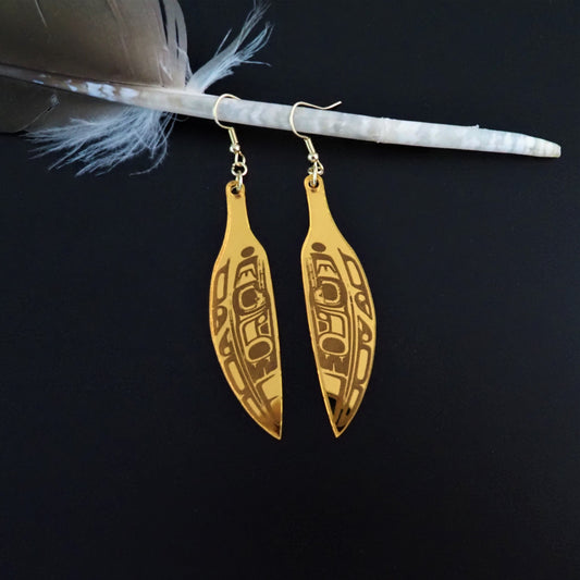 Feather in Gold Mirror