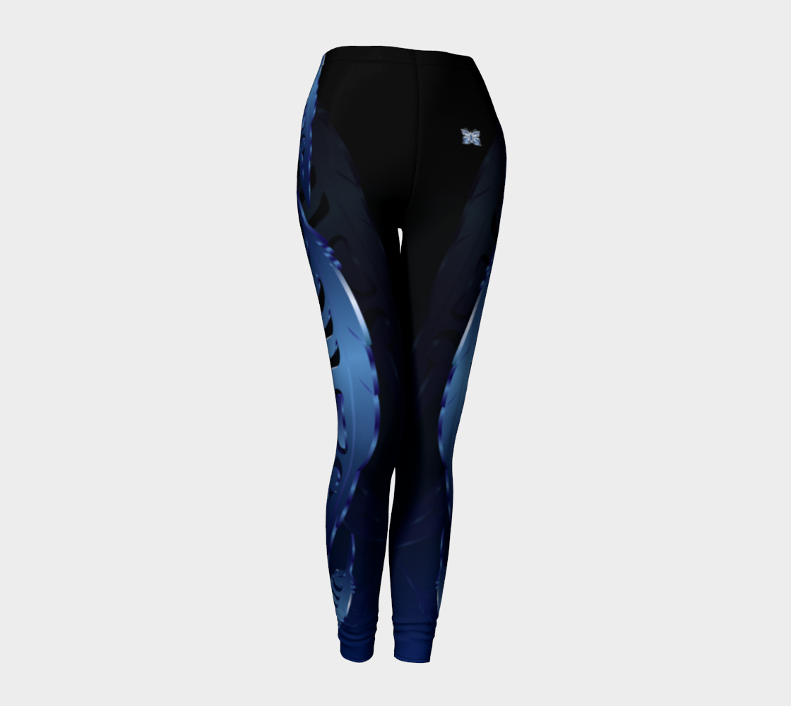 Feather 3D Blue Leggings
